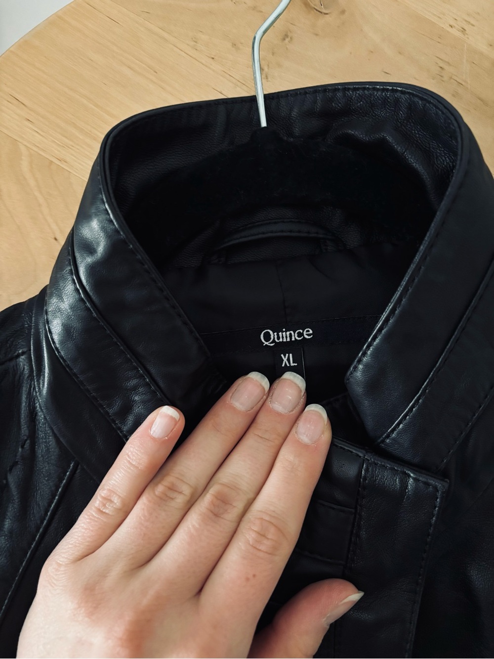 NWOT Quince Black 100% Sheep Leather Stand-Collar Biker Moto Fall Winter Jacket - Picture 6 of 14
